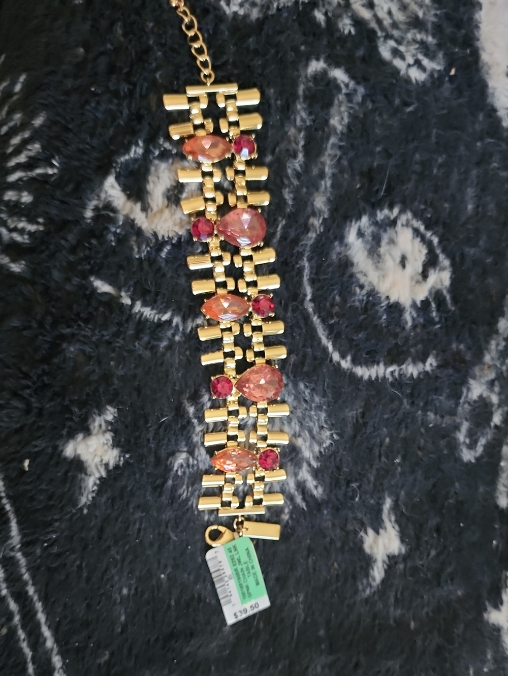 INC International Concepts Gold-Tone Bracelet with Pink and Coral Stones